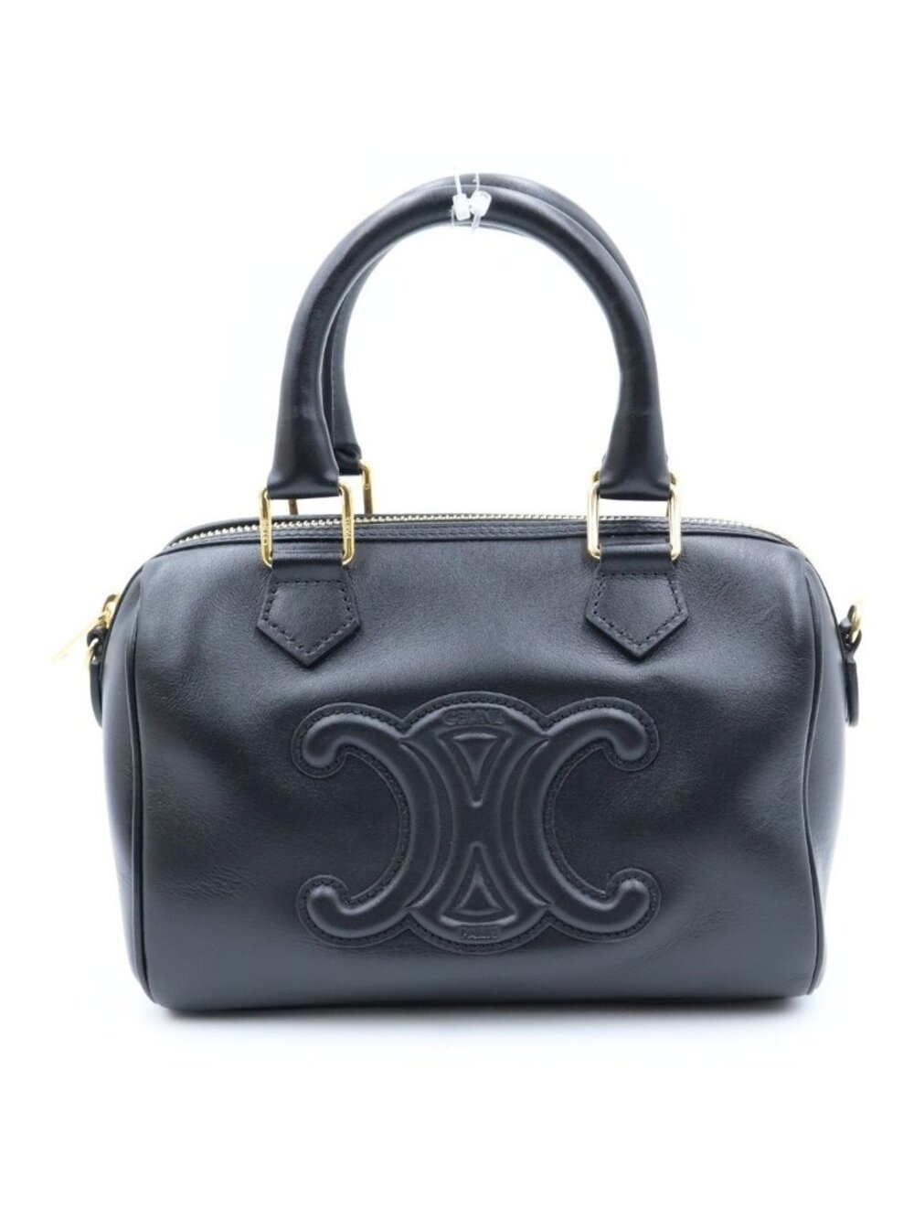 Celine Triomphe Small 2-Way Shoulder Bag Cuir Leather Black